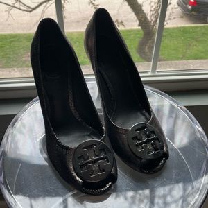 Pewter Tory Burch Wedges